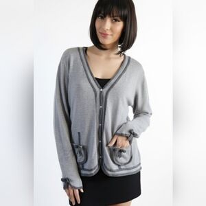 Gray Women's Cardigan Sweater